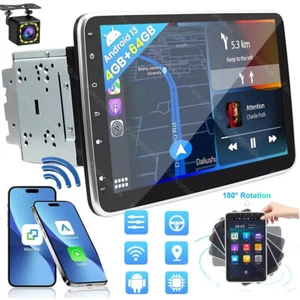 2 DIN Android 13 Apple CarPlay GPS WiFi Car Stereo 10.1'' Rotatable Screen Radio