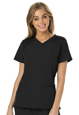 Black HeartSoul Scrubs Love 2 Love U V Neck Top HS660 BCKH