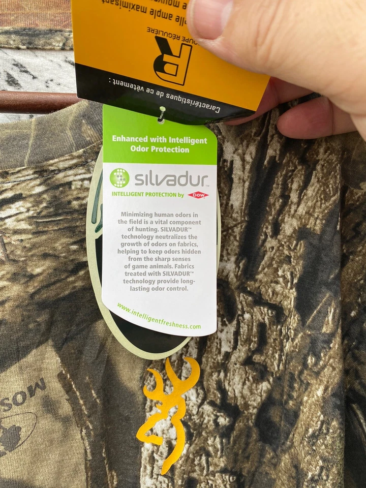 Browning Wasatch-Cb T-Shirt S-Sleeve Mo-Breakup Country Camo XL NWT Scent Protec - Image 3 of 4
