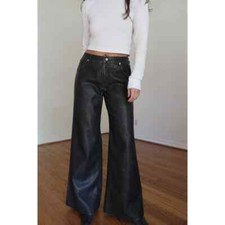 Womens Black Leather Pant 100% Real Lambskin ...