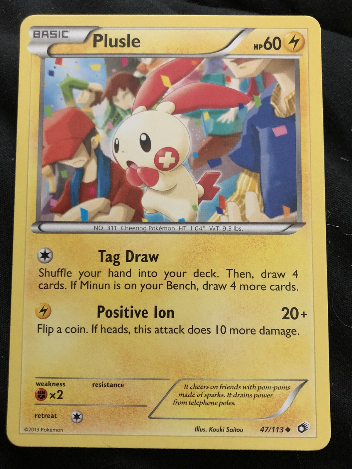 Pokemon TCG Plusle 47/113 Uncommon Base Card Legendary Treasures Set - NM