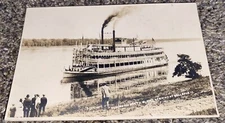 1910 era Bellevue Iowa real photo postcard RPPC Steamboat J. W. Hill 
