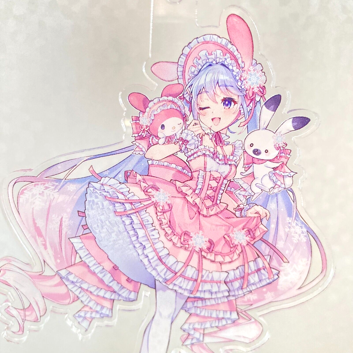 Snow Hatsune Miku My Melody Sanrio Collab Gotochi Keychain Charm N