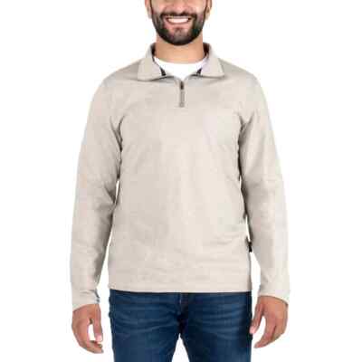 Gerry Men's Long Sleeve 1/4 Zip Pullover, Tan, Size S