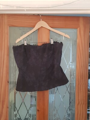 Corset Noir Karen Millen Taille 14 – Élégant Et Structuré, Manches Courtes