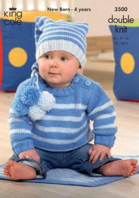King Cole Dk-Strickmuster Pullover Jacke Mütze Und Decke 3500