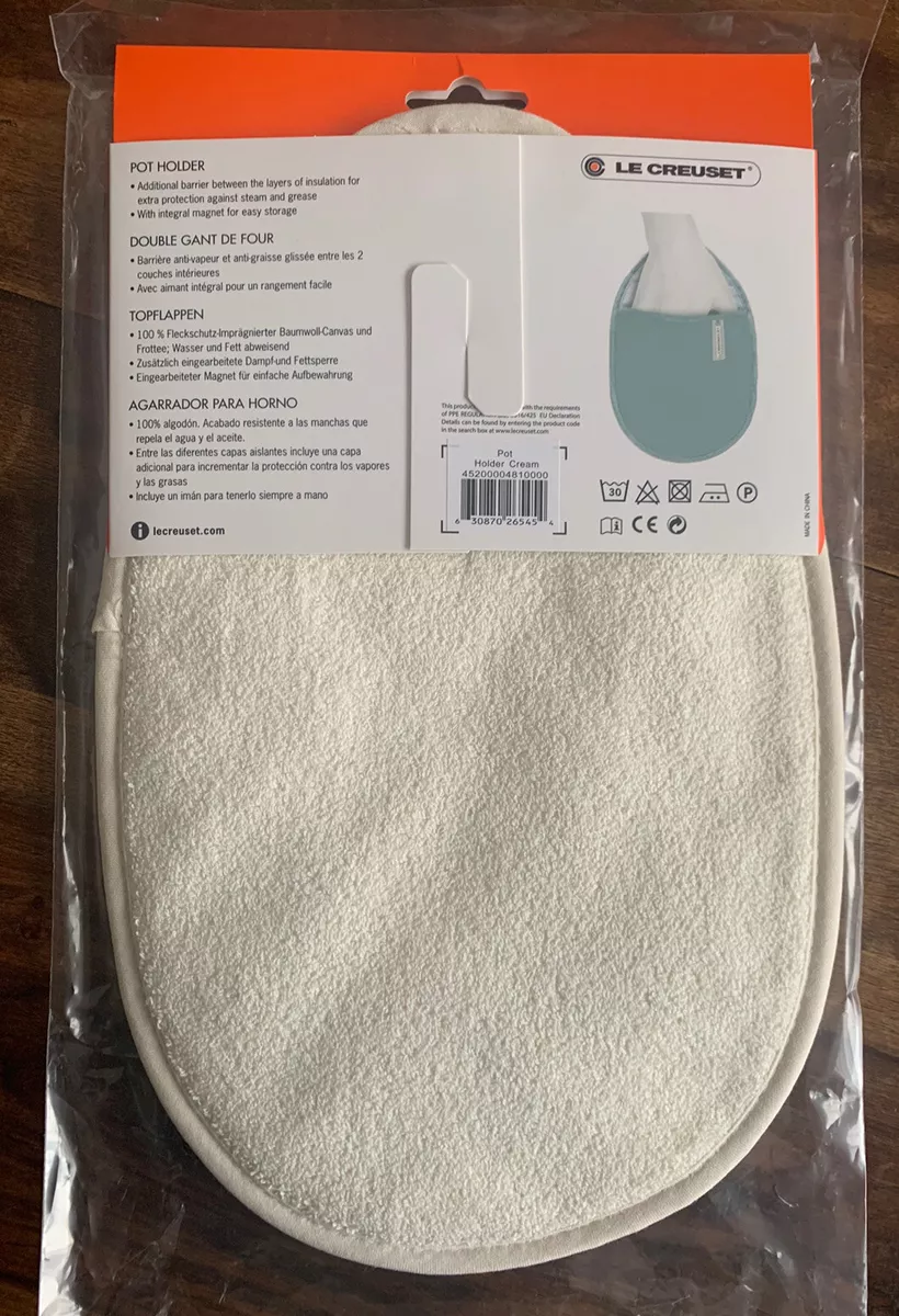 Le Creuset Textiles Pot Holder Oven Glove - Cream /Almond (New)