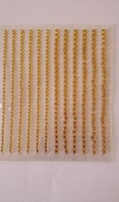 CraftbuddyUS 378pcs 3mm,4mm Gold Self Adhesive Rhinestone Strip Gems DIY Craft