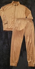 Men's Choice Sports Size XL Velour Tracksuit Gold 2 Piece AS IS