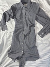 J Crew Classic-fit  Black  White Cotton Poplin Striped Shirtdress SZ 4  EUC