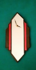 Art Deco Mirror Wall Clock  10 Inch X 5 Inch Unique Item Handcrafted