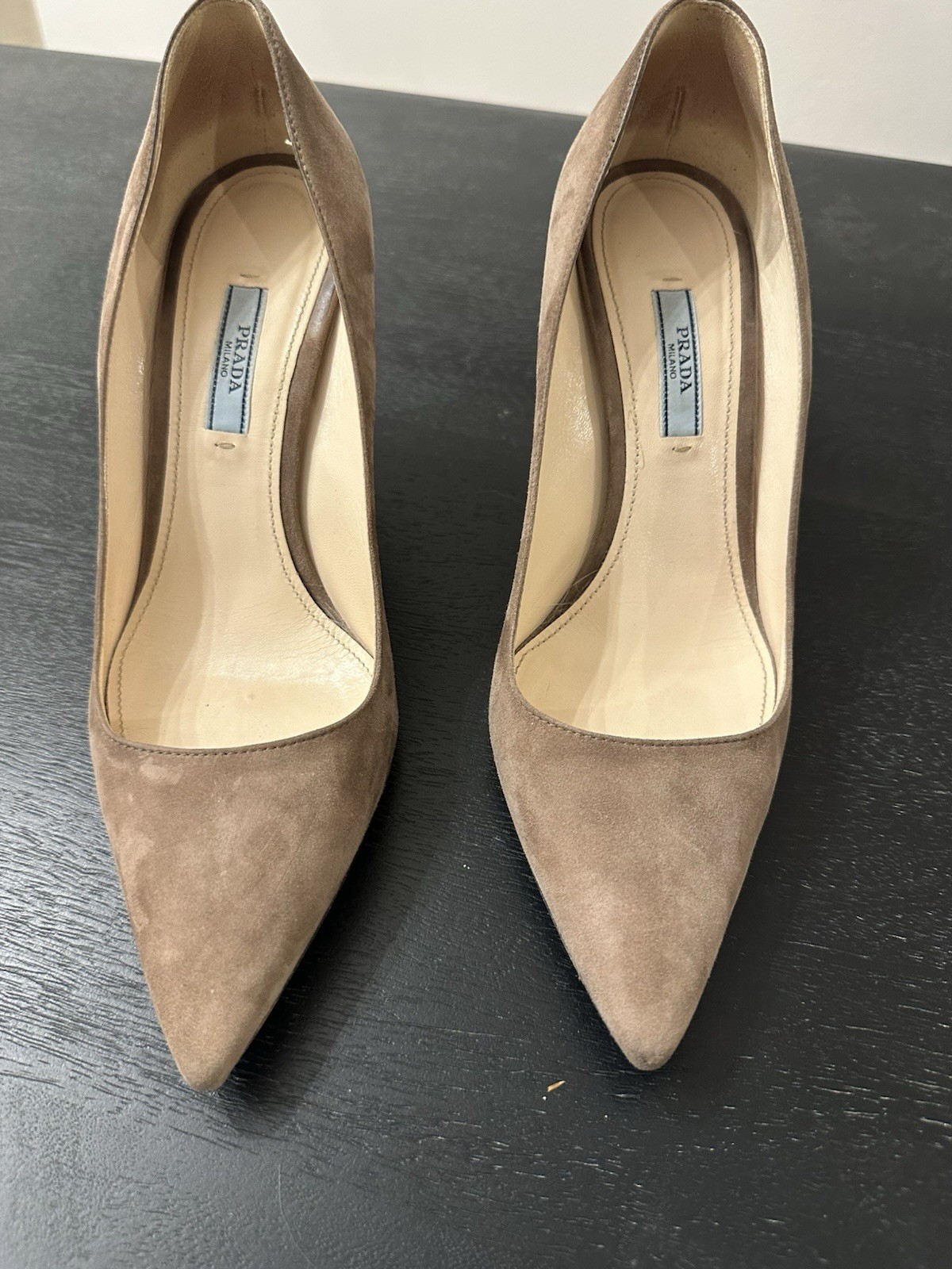 Authentic Prada Brown Suede Pointed Toe Pumps Hee… - image 2
