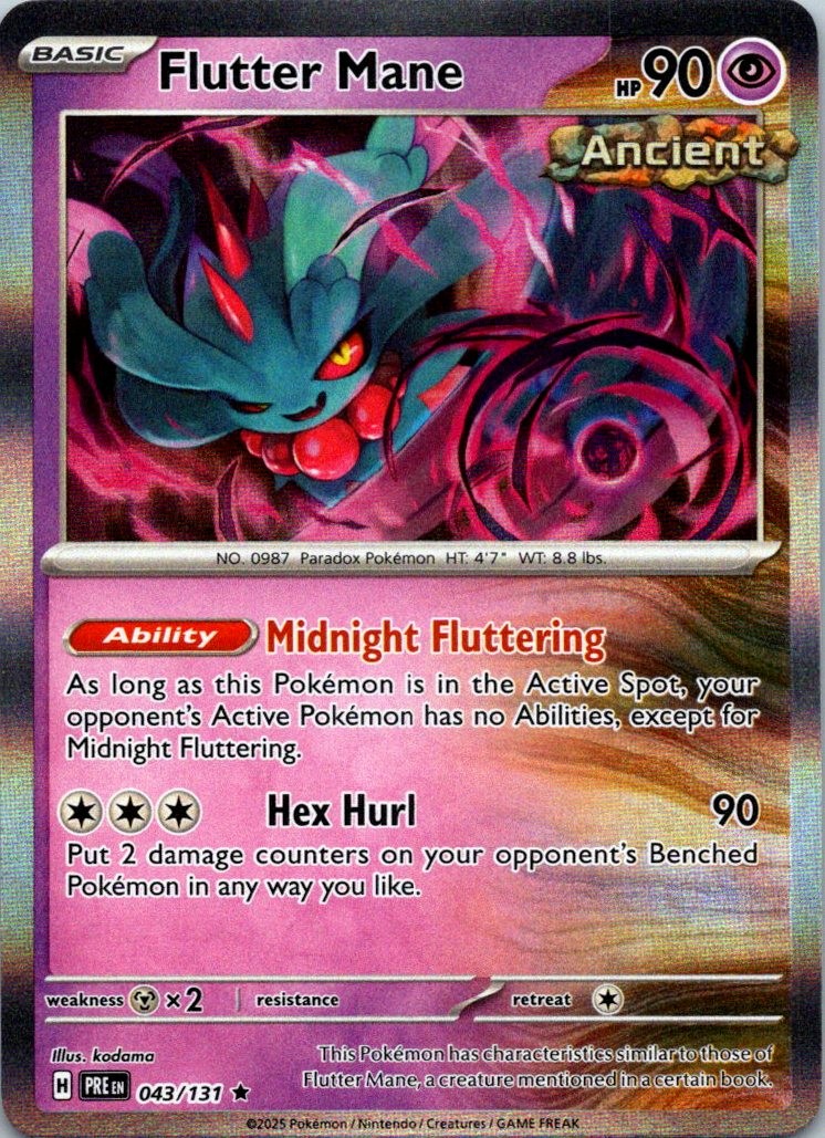 Flutter Mane Holo Rare SV: Prismatic Evolutions 043/131 NM