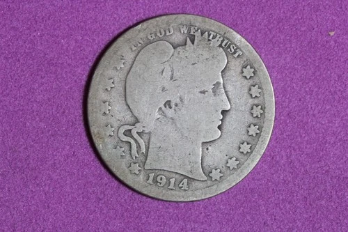 Estate Find 1914 S Barber Quarter Dollar #K60116