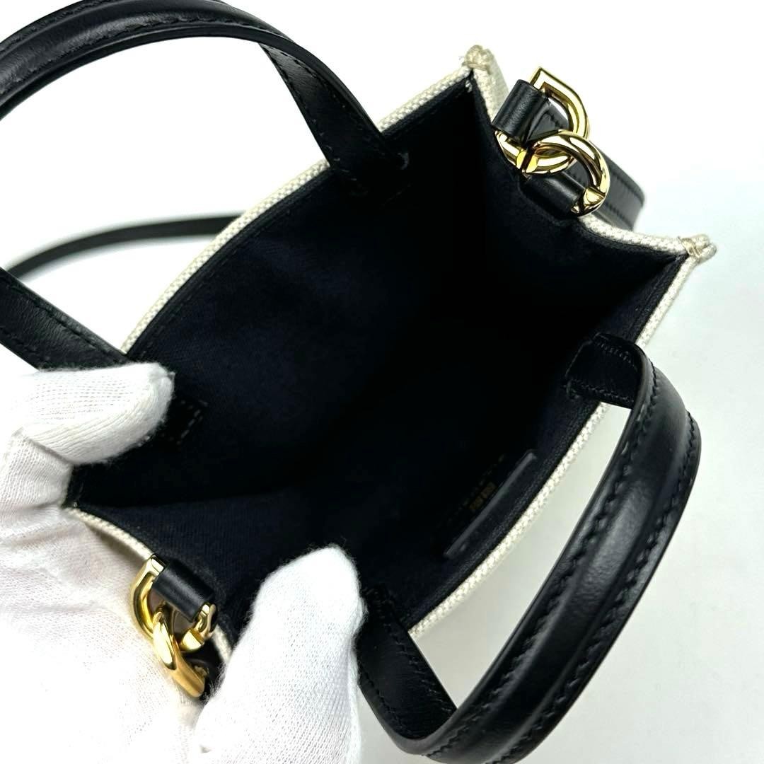 Givenchy 2-Way G Tote Handbag in Canvas and Leather White and Black thumbnail 8