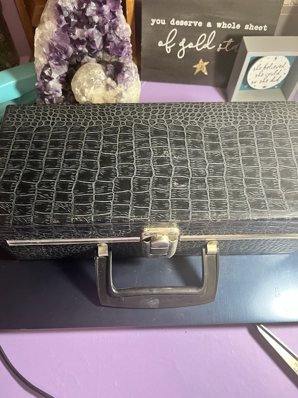 G.J. WEIS Audio Cassette Storage Carry Case, Black Synthetic Leather