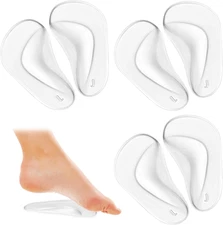 3 Pairs Arch Support Inserts Self-Adhesive Soft Gel Insole Arch Pads Transparent