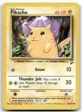 pokemon basic pikachu card value Pikachu Basic Pokemon card 35/108 LV 12 60HP - good condition