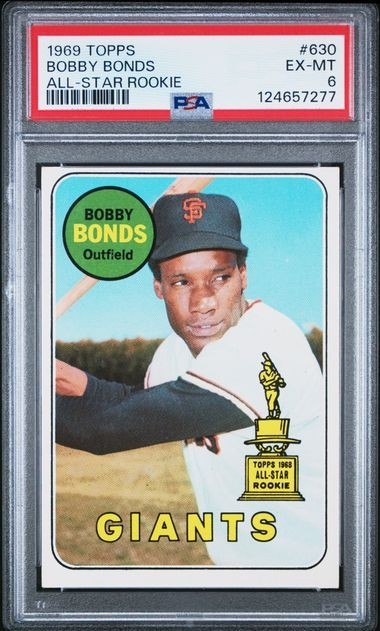 1969 Topps Bobby Bonds RC Rookie Card #630 San Francisco Giants EX-MT PSA 6