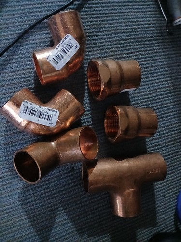 Lot 1 Inch Copper Sweet Fittings Tees 90s Apps Gas Pro Press No 1 Inch
