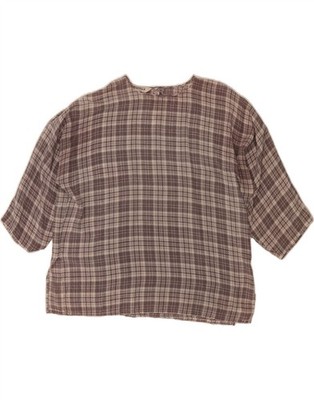 Marella Damen Bluse Top UK 14 Large grau kariert CQ89