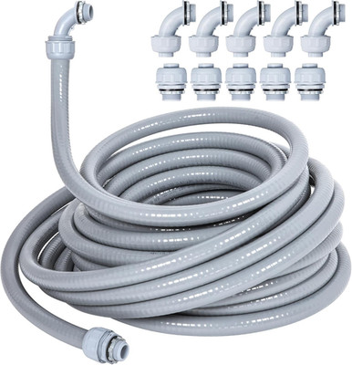 3/4 Inch 25FT Liquid Tight Conduit and Connector Kit, Flexible Non Metallic Elec