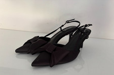 Next Women's Black Satin Kitten Heels Shoes uk 5