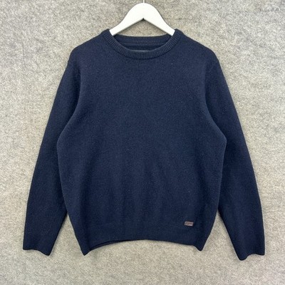 Barbour Pullover Herren mittelblau Nelson Essential 100% Wolle Strickpullover Pulli