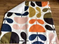 Image of 16” Square Cushion Cover Made W/ Orla Kiely Patchwork Cup Flower & Tiny Stem New