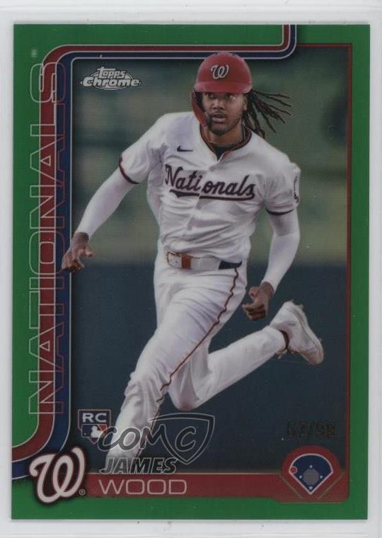 2025 Topps Chrome Green Refractor 67/99 James Wood #132 Rookie RC 4k8