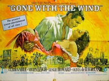 GONE WITH THE WIND 1939 Clark Gable, Vivien Leigh, Olivia De Havilland UK QUAD