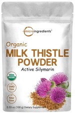 Organic Milk Thistle Tea Powder, 3.5 ounces Up to 400 Servings Premium Mi...