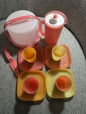 Tupperware Toys Party Set 14 Piece Cups,plates, Pitcher, Cake Container, Server