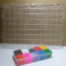Perler Beads  14 x 10  Inch Pegboard  Assorted Color Beads In Case  As Shown