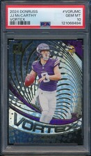 2024 Donruss VORJMC JJ McCarthy Vortex RC Rookie PSA 10 POP 15 - 14% gem rate!
