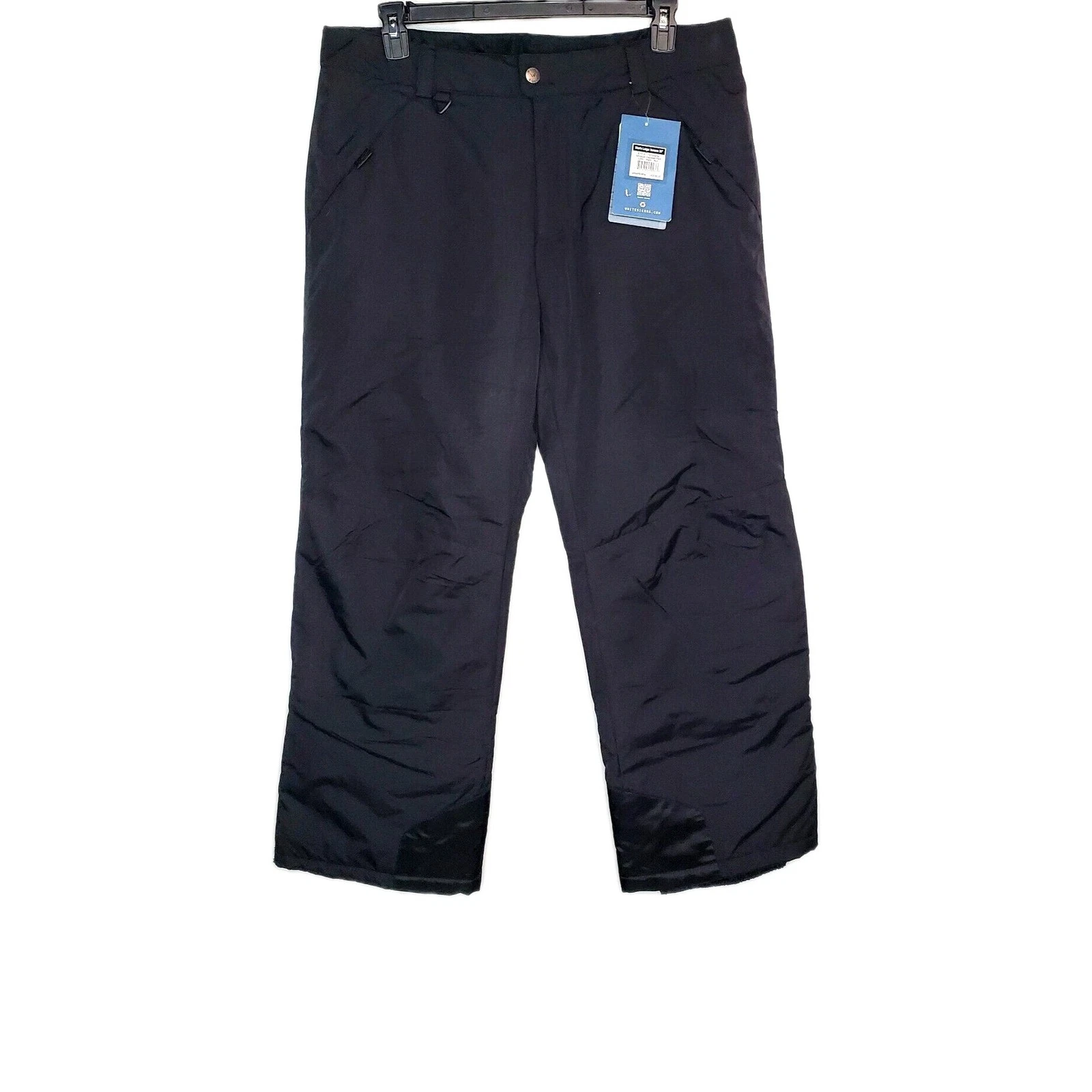 White Sierra Snow Pants Mens L Ski Snowboard Waterproof Winter Black Insulated