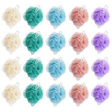 20 Pack Mini Loofah Sponge for Shower, Travel Size 1 Count Pack of 20 , Mix