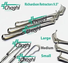 Richardson Retractors 9.5" Small, Medium, Large Orthopedic Instruments 3 PCs Set