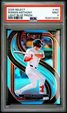 2025 Select Premier Level Roman Anthony Light Blue Prizm /199 #192 PSA 9 ROOKIE