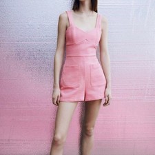 Zara Tweed Romper 3564/093/620 Size Medium Bloggers Favorite Pink