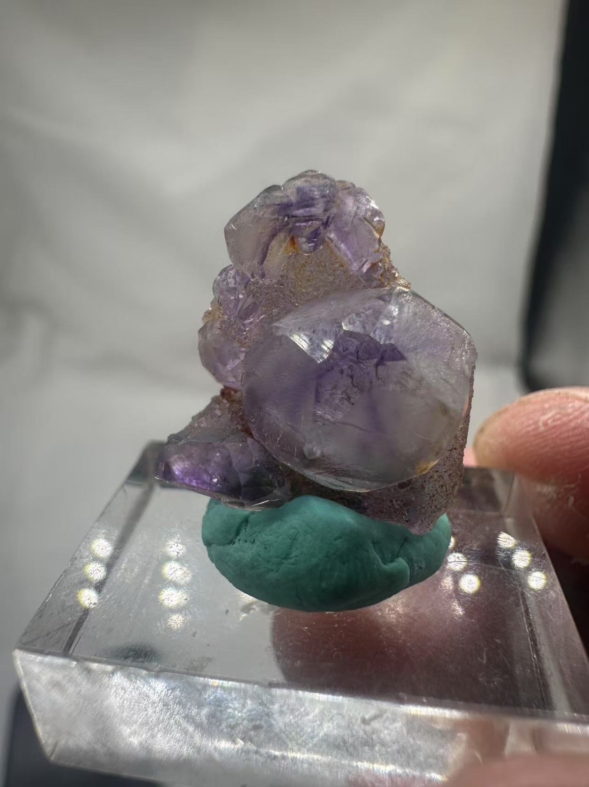 Stunning purple polyhedral fluorite mineral specimen from Heilongjiang China