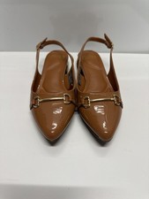 JONES NEW YORK Women's Size 6.5 Sling Back. Brown/Gold Pointed Toe.