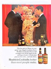 Angela Lansbury Endorsed Heublein Cocktails Party Barware Vtg Magazine Print Ad