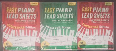 NEW Lot of 3 Easy Piano Lead Sheets & Chord Charts Level 1 & 2 by Ellis Dorrough