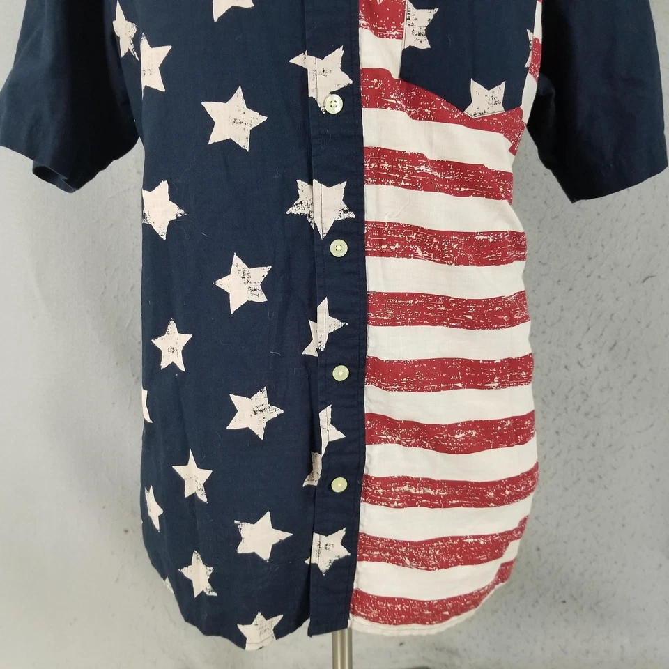 Red Head Shirt Mens Large Stars Stripes American Flag Patriotic USA 4th MAGA - Image 3 of 4