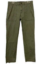 Weatherproof Vintage Pants Mens 32x32 Army Green Stretch Denim Chino Zip Pocket