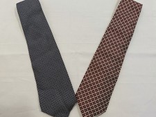Lot of 2 Ralph Lauren Men's Silk Ties Blue Burgundy Neckties Polo University