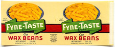 1950s Fyne Taste Wax Beans Label Unused NOS Vintage Tulip Inc Philadelphia
