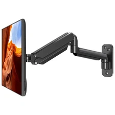 Monitor Wall Mount Fits 17-32 Inch Flat/Curved Computer Screens, Single Arm H...