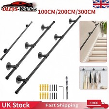 100cm-300cm Handrail Stair Rail Grab Balustrade Metal Staircase Banister Bar UK